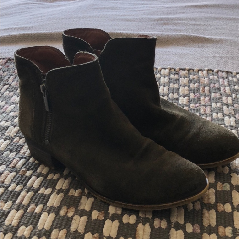 Dark moss green booties